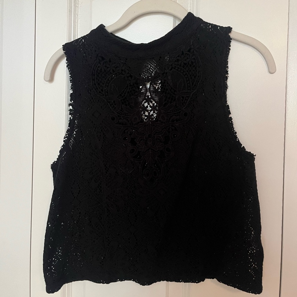 Free people lace tank crop top